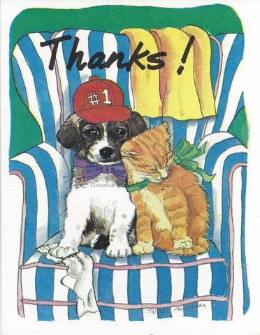 Note Card Thanks! Tabby & #1 Puppy