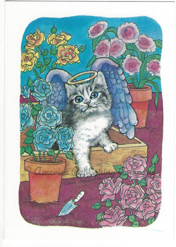 Note Card Cat with Wings